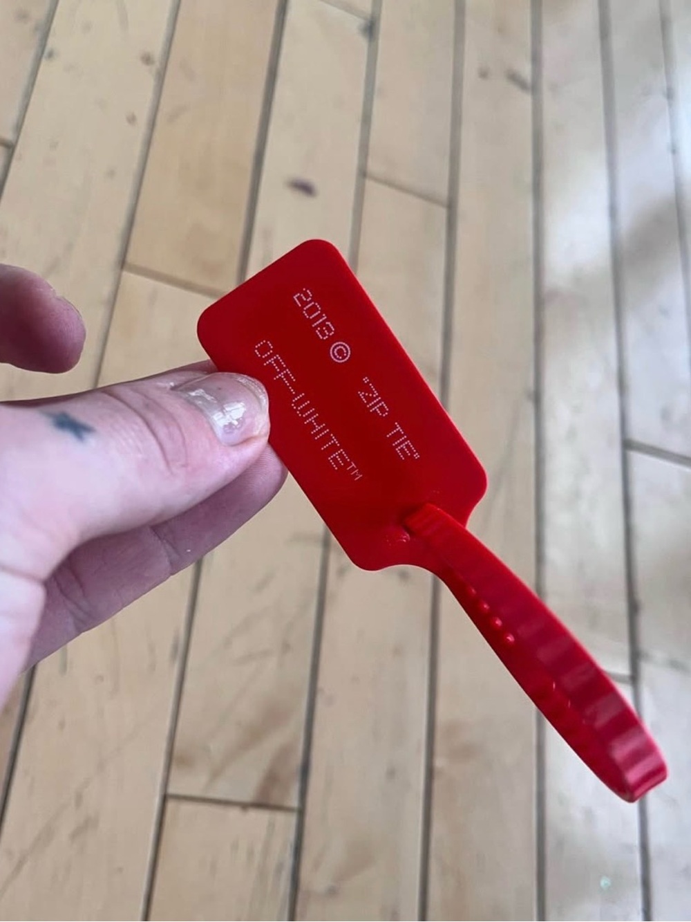 Off-White Red Zip Tie Accessory Tag
